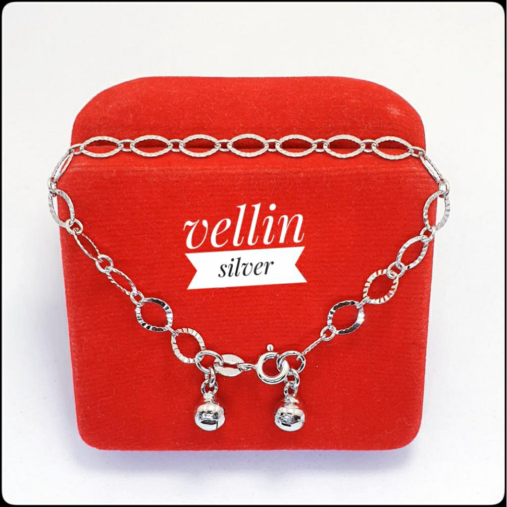 GELANG TANGAN PERAK SILVER 925 LAPIS EMAS PUTIH / BRACELET KOREA GELANG PERAK ASLI 925