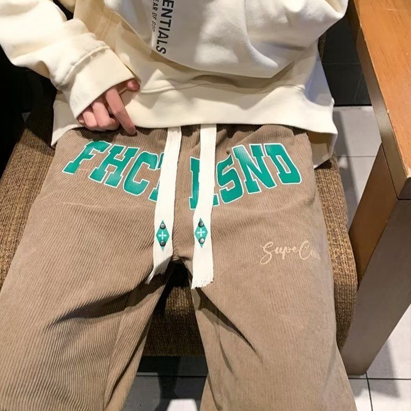 Celana corduroy pria kulot corduroy celana baggy second koduroy celana pria wide leg corduroy pants 