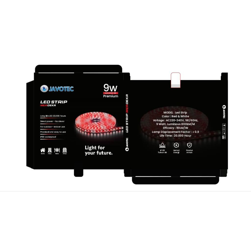 lampu LED strip merah putih dan RGB panjang 7 meter