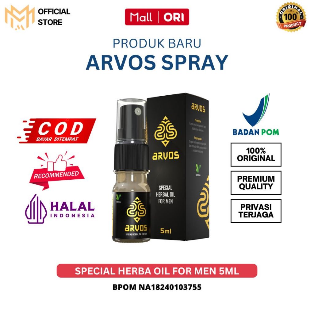 ARVOS - Arvos BPOM Spray Herba Oil Minyak Pijat Alami