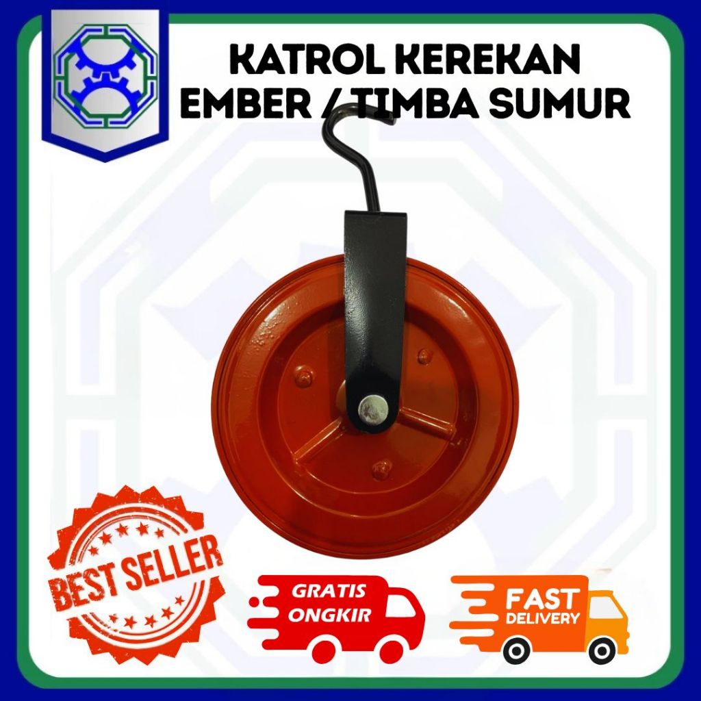 Katrol Kerekan Roda Sumur Bangunan Kuat / Krekan Air Pulley Tukang Besi 15cm/6"  Kerekan Sumur /Katr