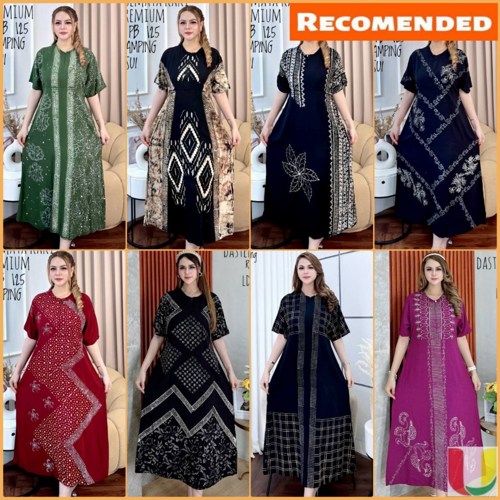 Batik Usman Terbaru Daster Semata Kaki kekinian busui rayon twill daster panjang lengan pendek Jumbo