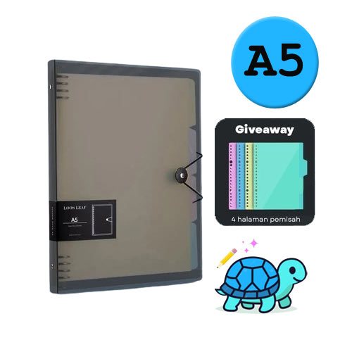 

Aimilo Binder A5 Aesthetic Transparan - Hitam