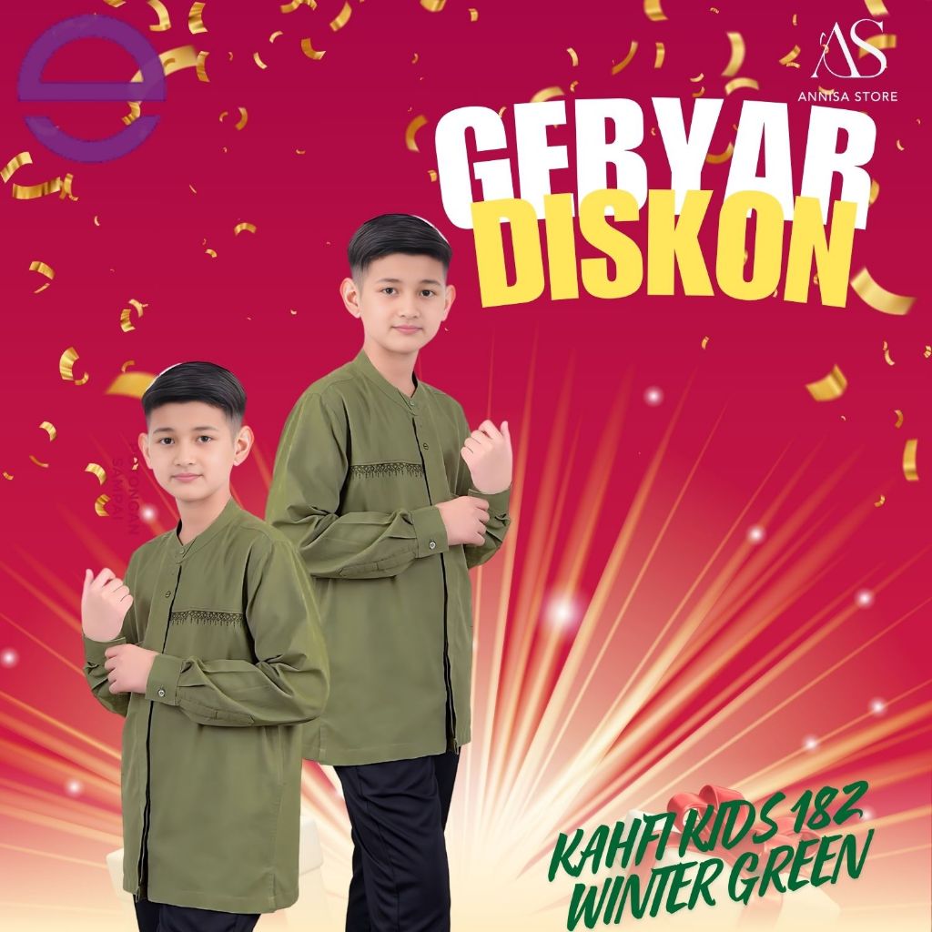 BAJU STELAN ANAK KOKO LENGAN PANJANG ETHICA KAHFI KIDS 182 WINTER GREEN