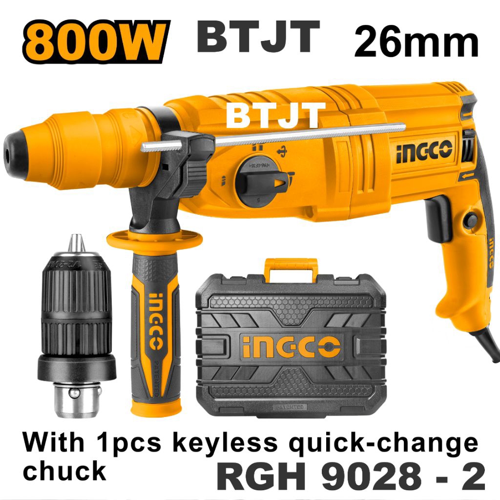 ROTARY HAMMER DRILL INGCO RGH9028 - 2 MESIN BOR BETON ROTARY HAMMER 26MM 800WTT INGCO RGH 9028-2