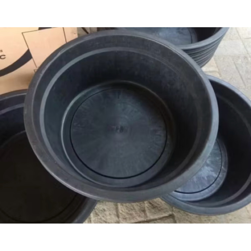 Bak 24 Karet Hitam Anti Pecah / Bak Jumbo Tahan Banting / Baskom Hitam Tebal / Ember Besar Anti Peca