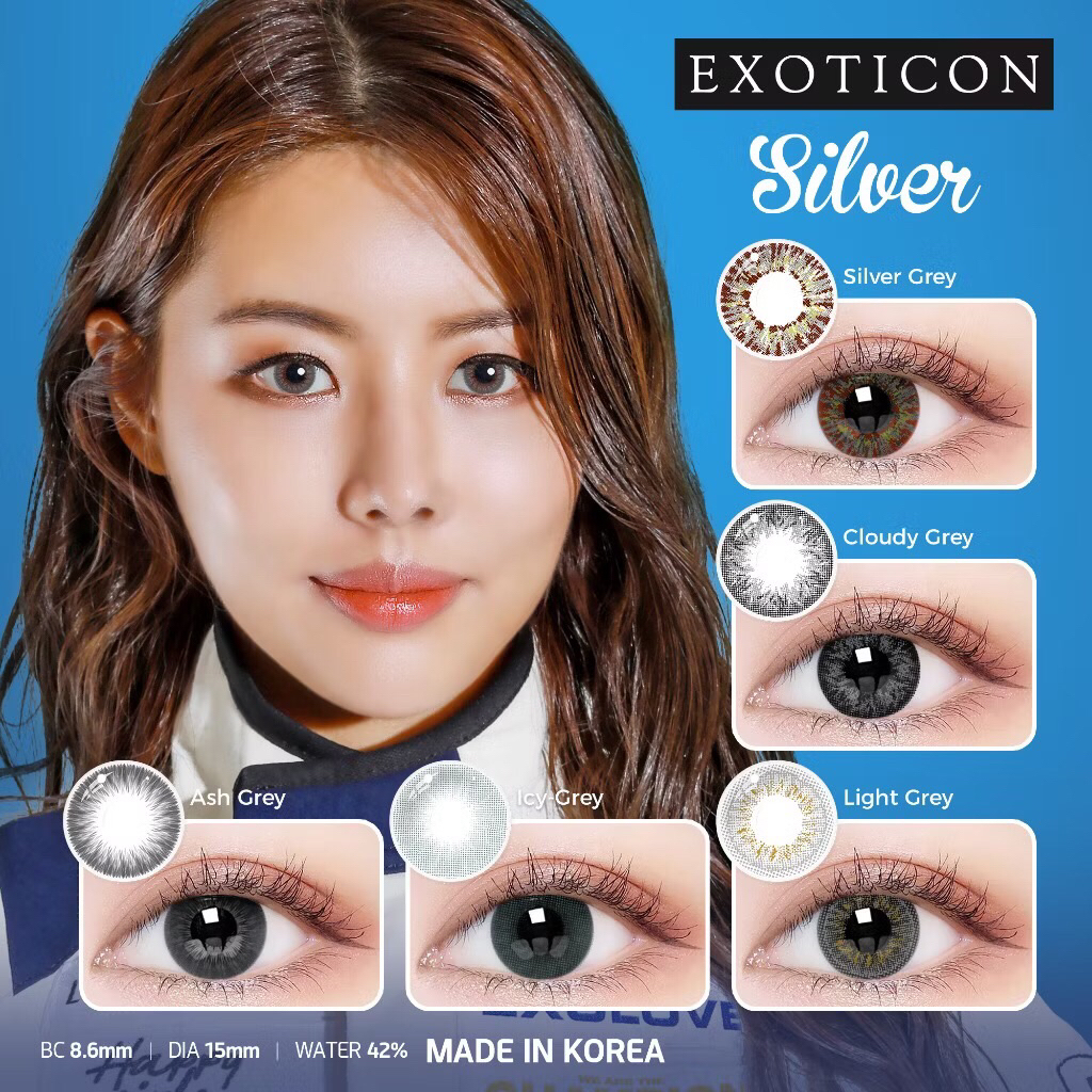 [✅ COD] SOFTLENS ICE SILVER BY EXOTICON / X2 15 MM / SOFTLENS UNTUK WEDDING/WISUDA - Lensa Kontak Le