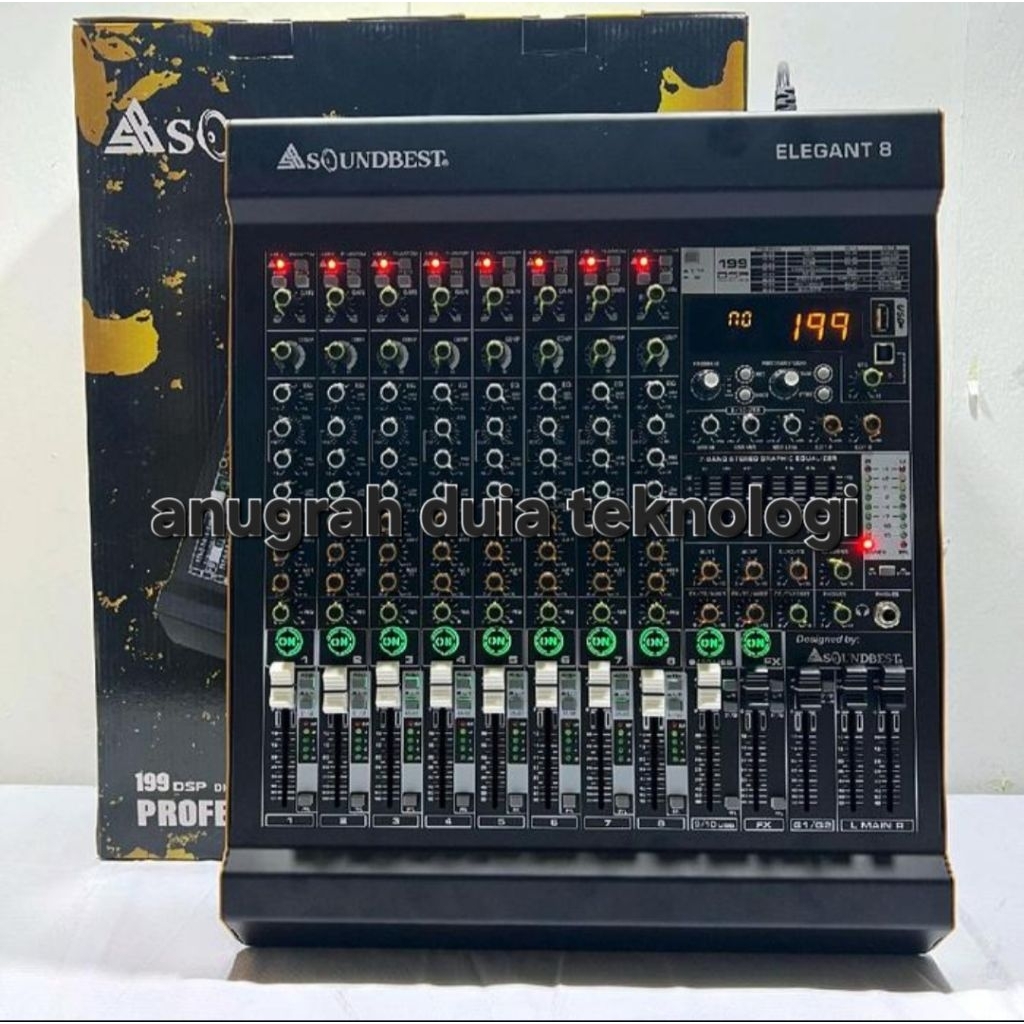 Mixer Soundbest Elegant 8 Original dengan 8 channel + stereo L/R