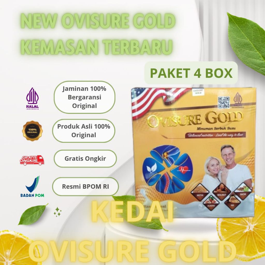 

PAKET 4 BOX NEW OVISURE GOLD MILIK SUSU VITAMIN TULANG DAN SENDI NYERI OTOT KERAM KEBAS