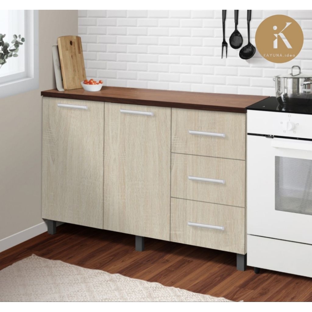 KAYUNA.idea Denver Kitchen Set Kayu Lemari Dapur Lemari Kabinet Dapur Rak Dapur Bawah Minimalis  Lem