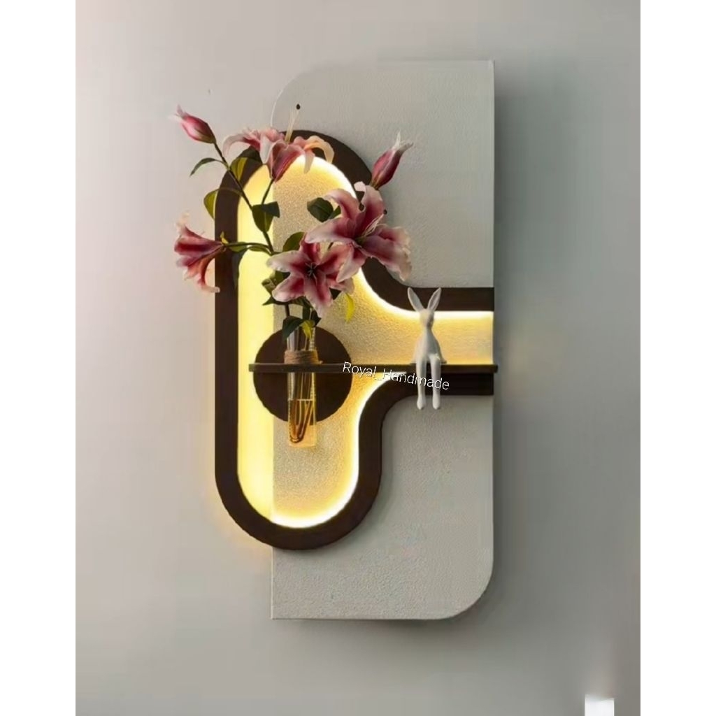 New Walldecor Hiasan Dinding Aestetik nyala Led RGB Ambalan pot bunga