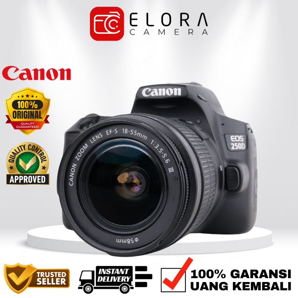 Canon EOS 250D Kit 18-55mm / Kamera DSLR Canon EOS 250 D Body Only / Canon 250D 250 D Kit BO