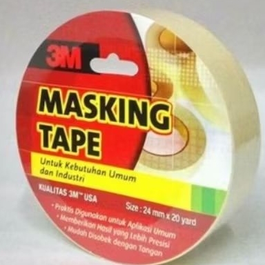 

3m masking tape 2210 lakban kertas 24mm x 10yard - cream