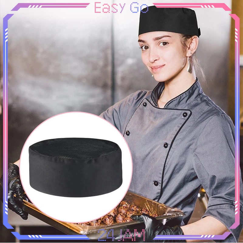 Topi Koki Jala Topi Koki Chef Topi Wanita Pria Topi Cheff Topi Masak Topi Chef Hitam