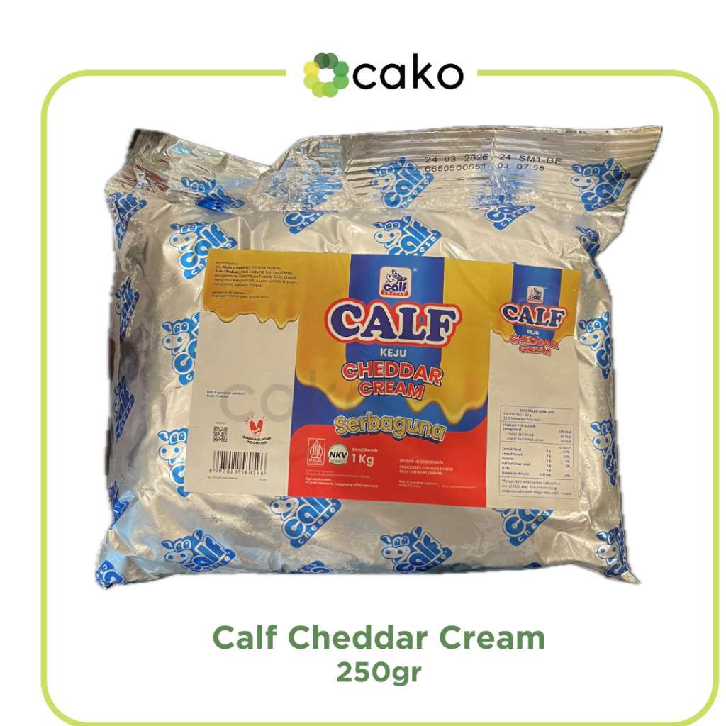 

(REPACK) Calf Cream Cheddar Cheese 250gr / Keju Oles / Keju Krim / Khusus Pengiriman Instan & Sameday