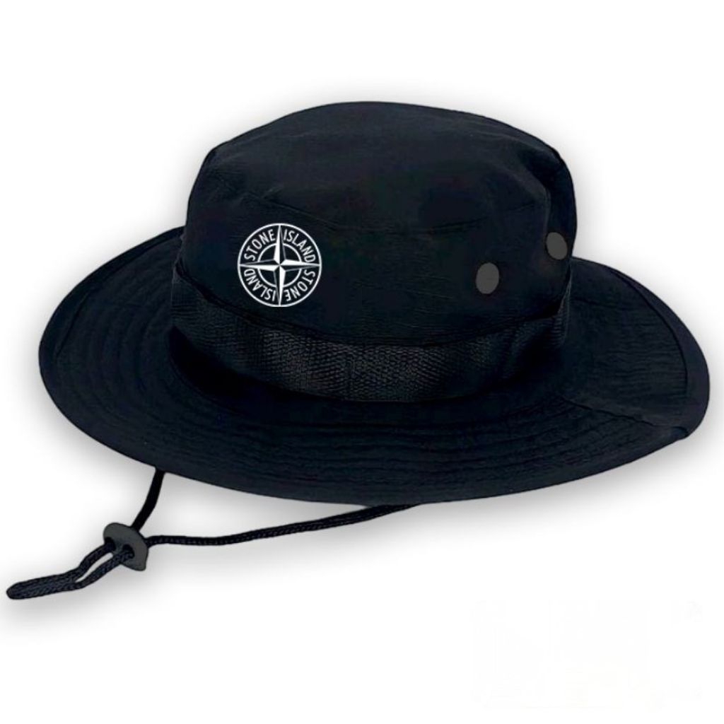 TOPI RIMBA GUNUNG OUTDOOR HIKING CAMPING HAT TALI PREMIUM ORIGINAL LOGO STONE ISLAND