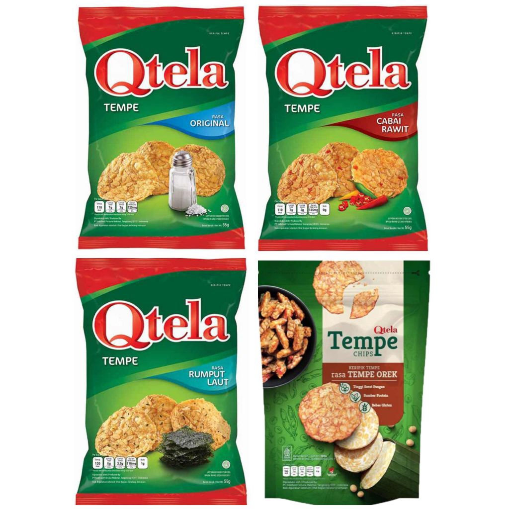 

Qtela Keripik Tempe Original cabai rawit rumput laut orek