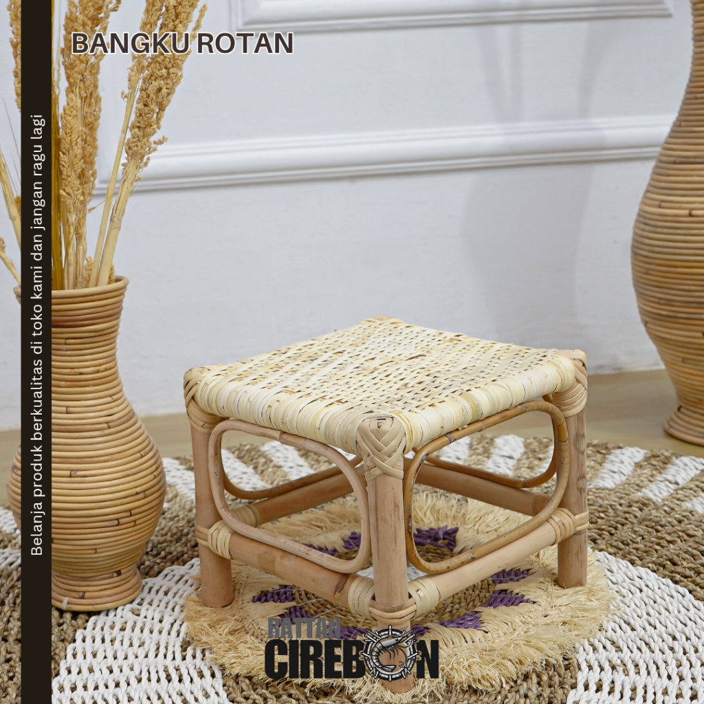 Rattan Cirebon KURSI DINGKLIK ROTAN PERSEGI
