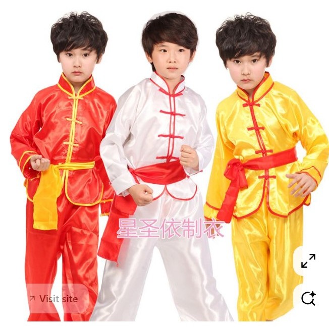 Baju Kungfu Pria Wanita Setelan Kemeja Celana China Tang Suit Hanfu Tradisional Imlek Lengan Panjang