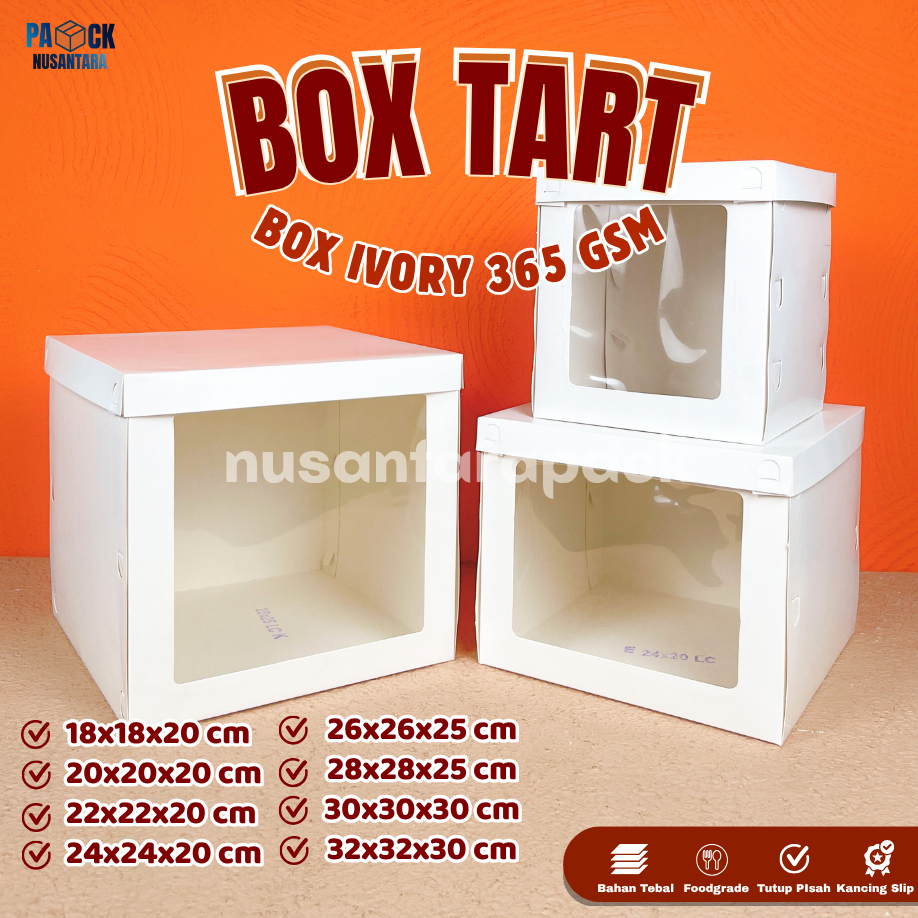

Box Tart Ivory Putih Tinggi Mika Samping Dus Kue Hampers 18 20 22 24 26 28 30 32 cm