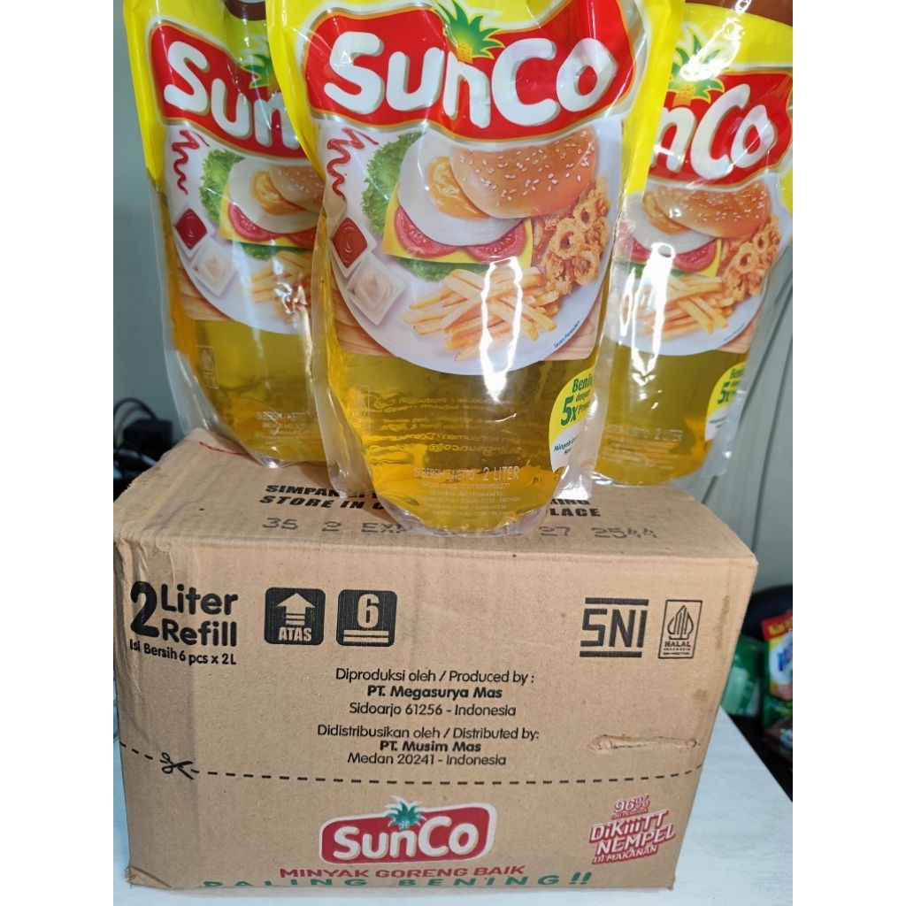 

SUNCO (2 karton) minyak Bening kwalitas Premium 2 Liter x 6 pcs