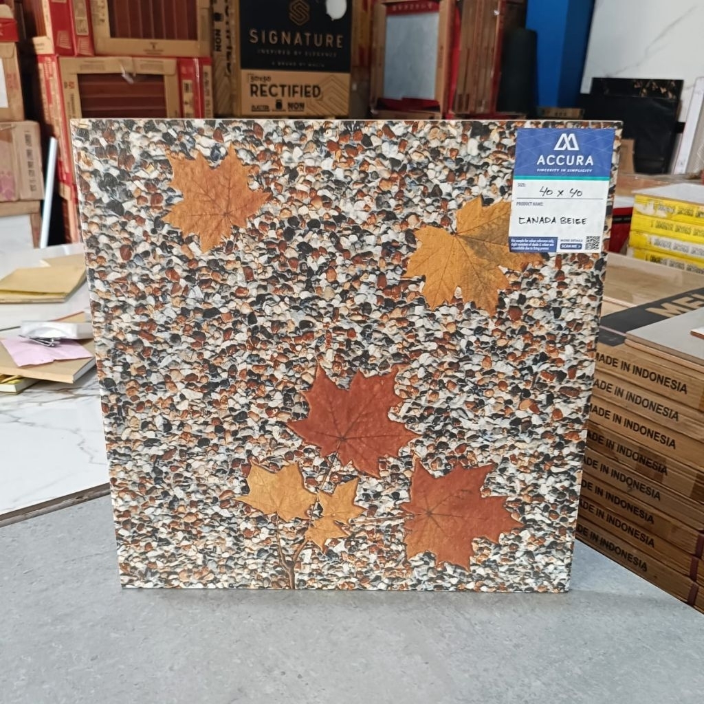 keramik lantai 40x40.Canada Beige/Accura