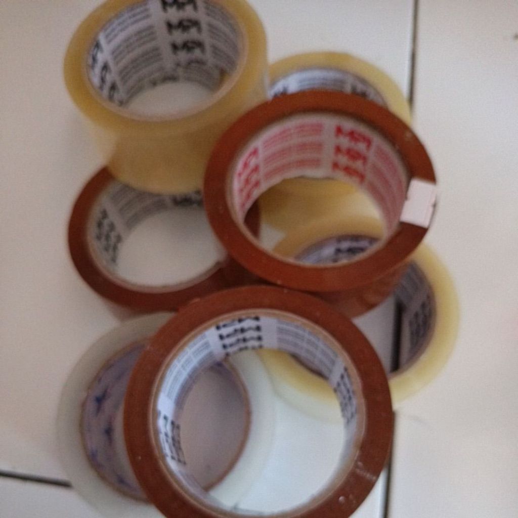 

lakban bening/Coklat Mli 26 mili