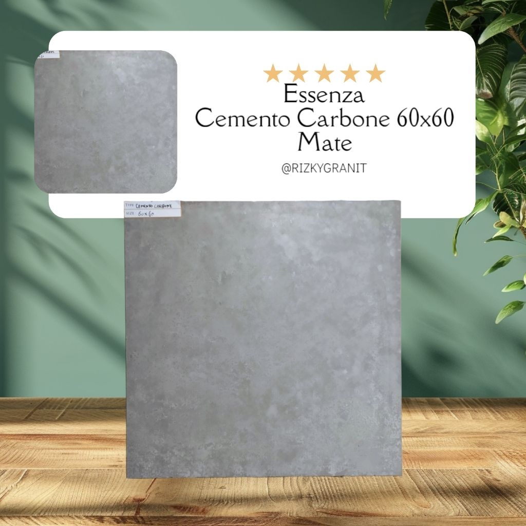 Granit Lantai 60x60 Essenza Cemento Carbone