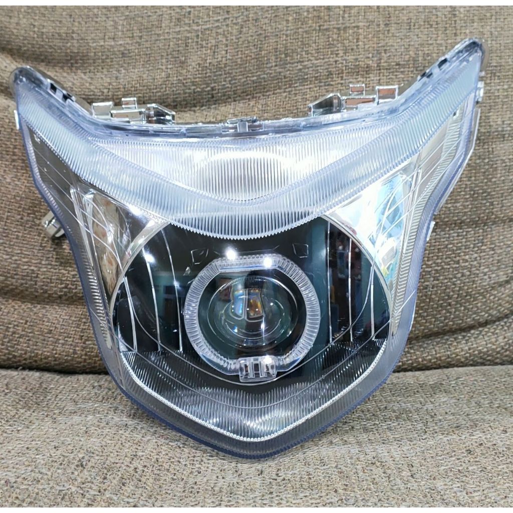Revektor Lampu Depan Biled Motor BEAT POP WARNA Bening 1 Set Revektor + Lampu Projie Biled