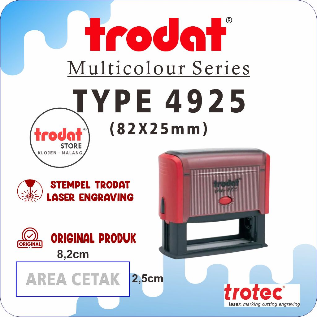 

Stempel Trodat 4925 ( 82x25 mm) Stempel Warna Otomatis, Original Trodat