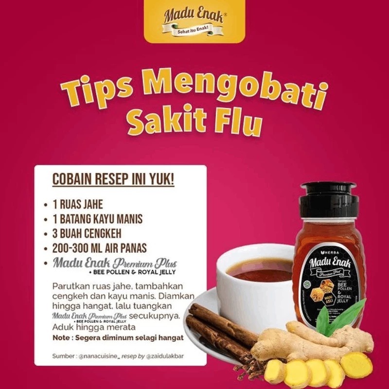 

Madu Enak Premium Plus 150 gr mengandung Bee Pollen dan Royal Jelly