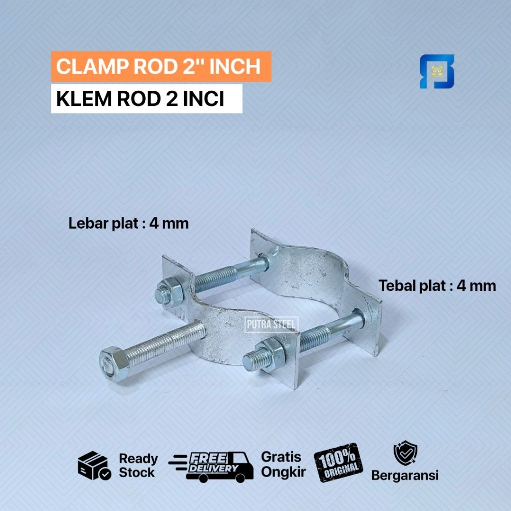 Klem Rod Ukuran 2 inci / Klem Tiang Fiber Oprik / Klem Aksesoris Tiang Fiber Optik