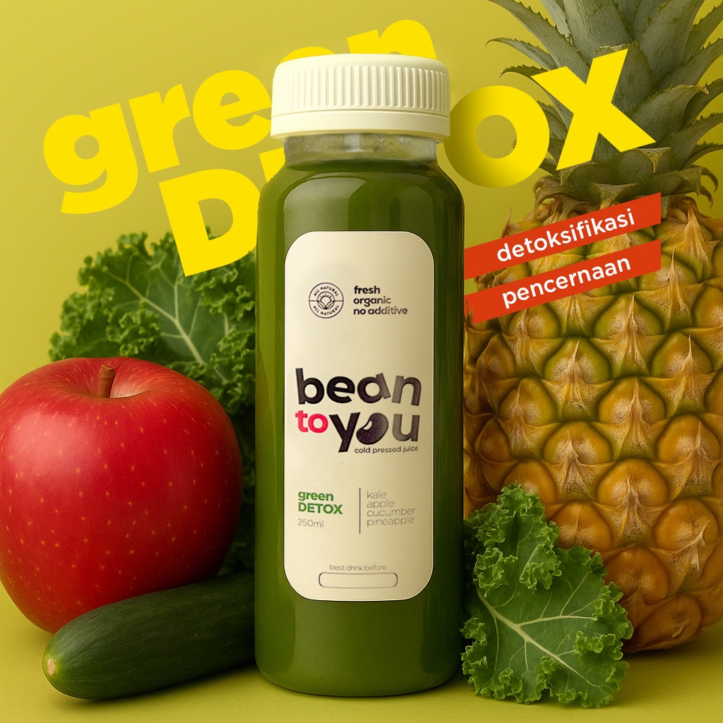 

Cold Pressed Juice | GREEN DETOX | Kale Apple Pineapple Cucumber