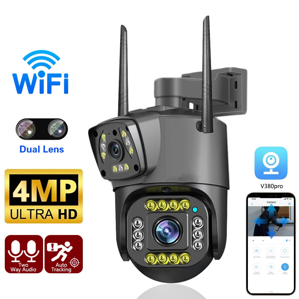 HA CCTV Outdoor V3 V380 Pro 2 Lensa CCTV Outdoor V3 V380 Pro 2 Lensa Dual Lens Anti Debu Hujan Air