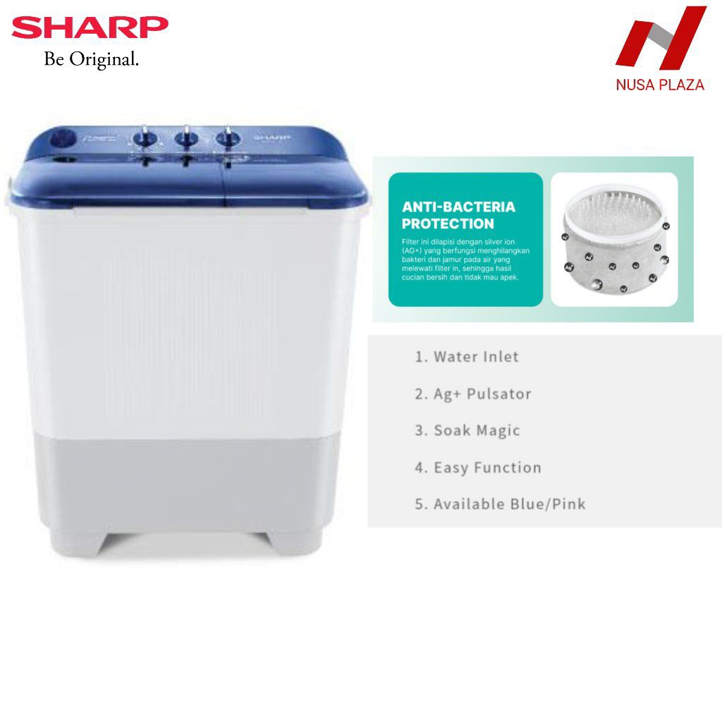MESIN CUCI SHARP 2 TABUNG 7 KG / 7KG - 7.5 KG / 7.5KG SHARP T75NT