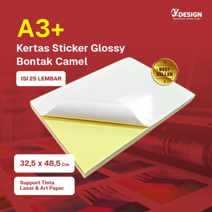 

Kertas Sticker GLOSSY A3+ - Sticker Kemasan (Support tinta art paper & laser)