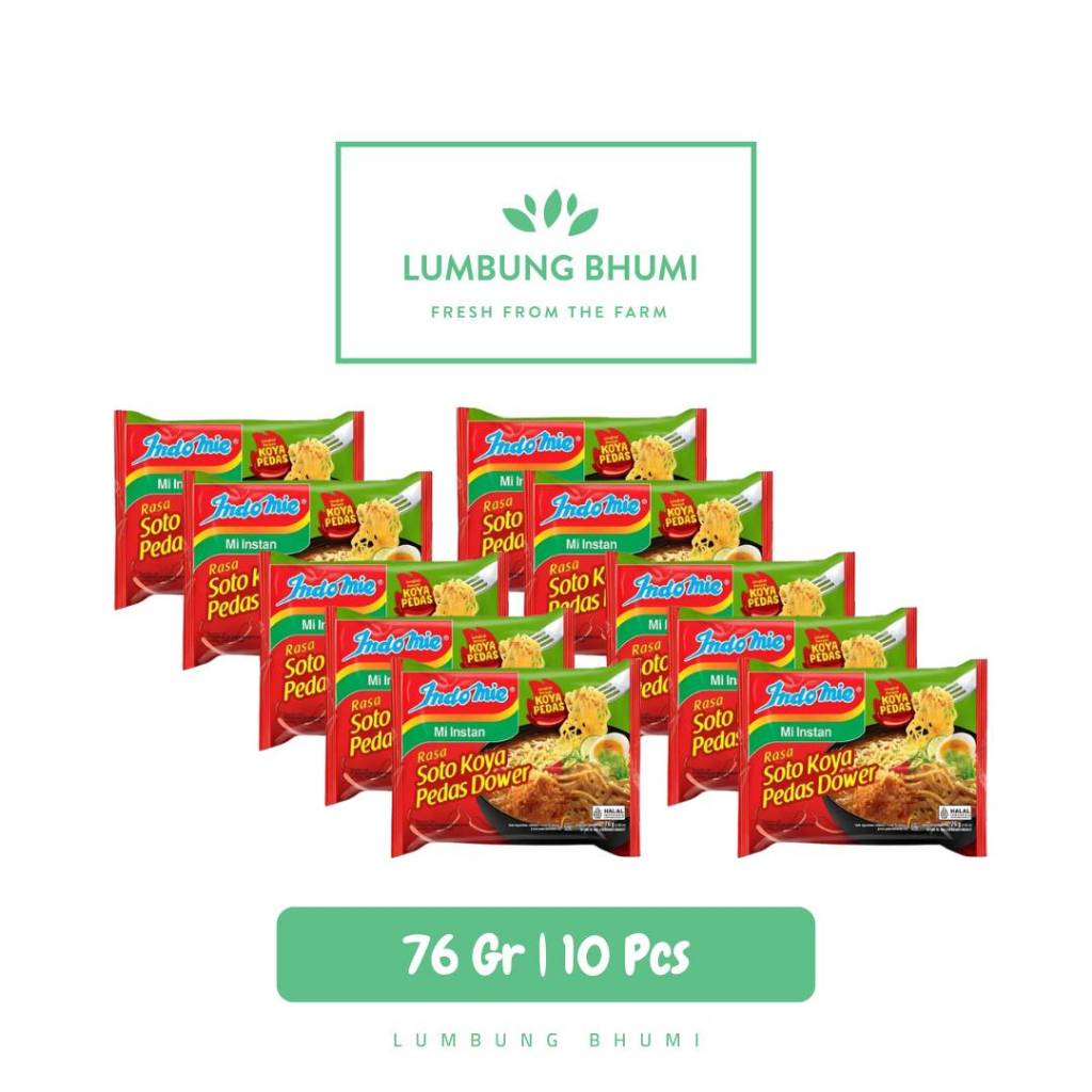 

INDOMIE Mi Soto Koya Pedas Dower 76 Gr GROSIR 10 Pcs - Lumbung Bhumi