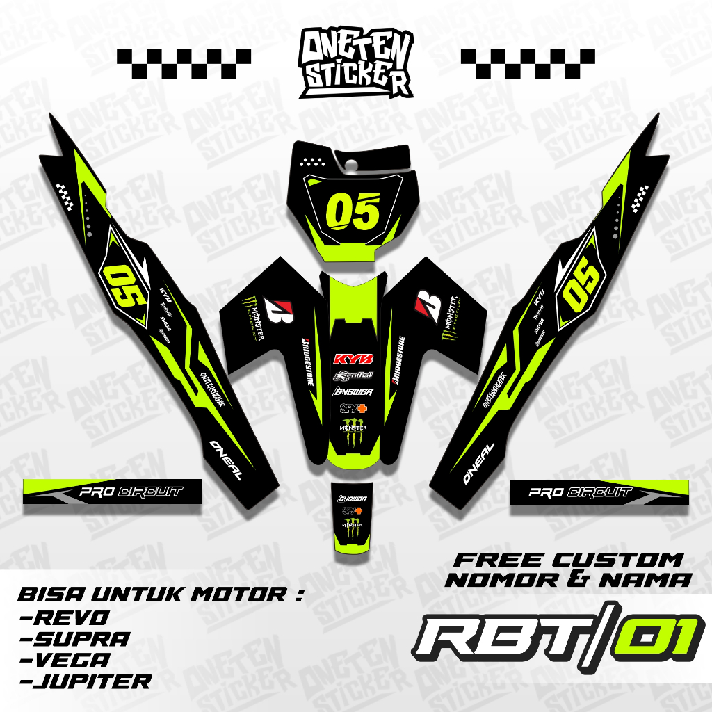 STICKER STRIPPING RBT VEGA R NEW SEMIFULL STICKER CUSTOM TRAIL MOTOR BEBEK RBT 01 | ONE TEN STICKER