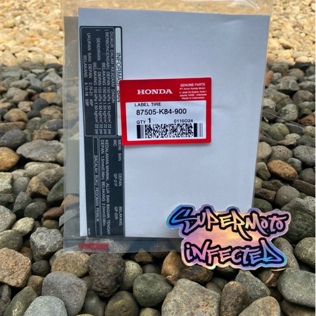 stiker label ban honda crf 150L original honda