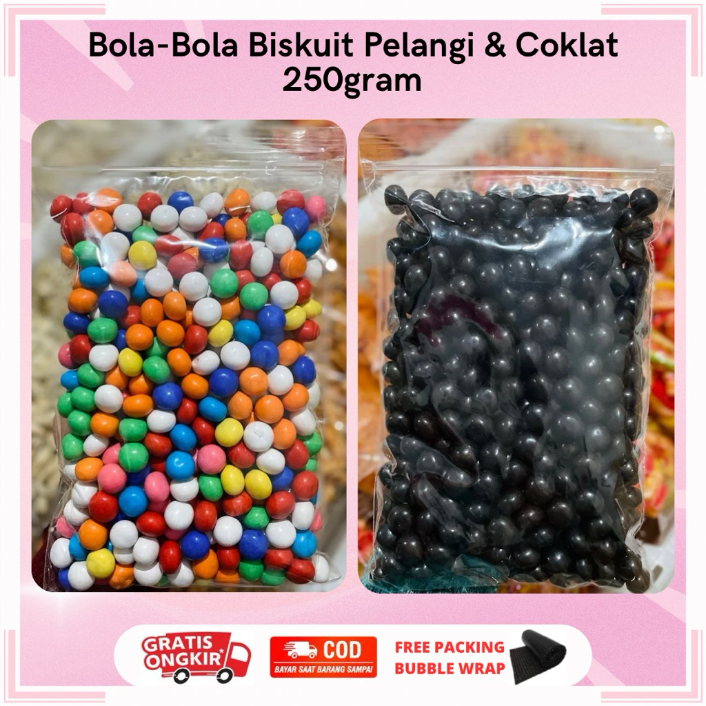 

BOLA-BOLA BISKUIT MINI PELANGI & COKLAT 250GRAM | MAKANAN RINGAN GURIH RENYAH