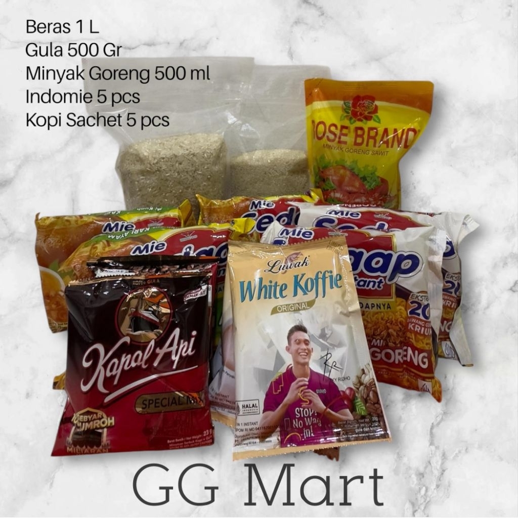 

Paket Sembako Murahh / beras / Gula / mie instant / kopi sachet / minyak Goreng lengkap bisa request