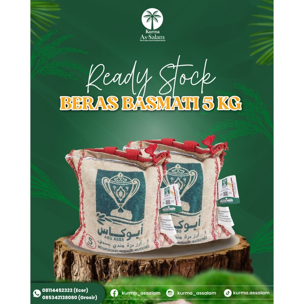 

Beras basmati Abu Kass kemasan 5kg | Beras premium