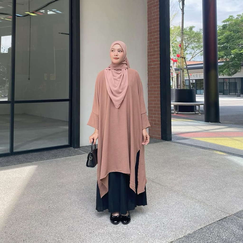 Amira Tunik | Kaftan | Tunik Batwing | Gamis Polos Modern | Kaftan Abaya (Tunik SAJA)Size M L XL XXL