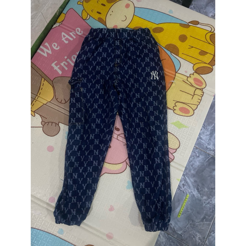 MLB Korea NY Yankess Monogram Denim Jogger Blue