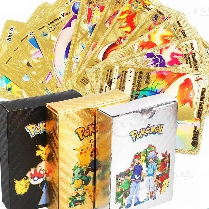 kartu POKEMON CARD Kartu Koleksi Pokemon Emas Metal Pokemon Gold English