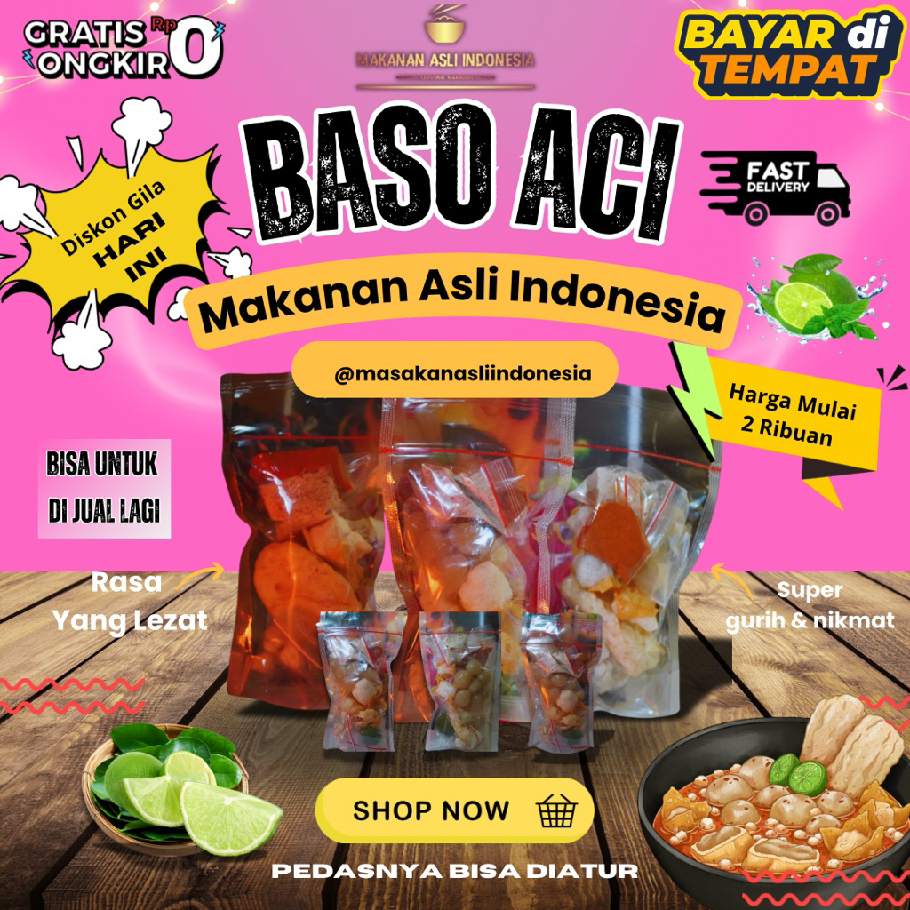 

Baso aci ori 1Bks 2 rb an viral shopee murah enak lezat makanan pedas kuah instant gratis ongkir Rp0