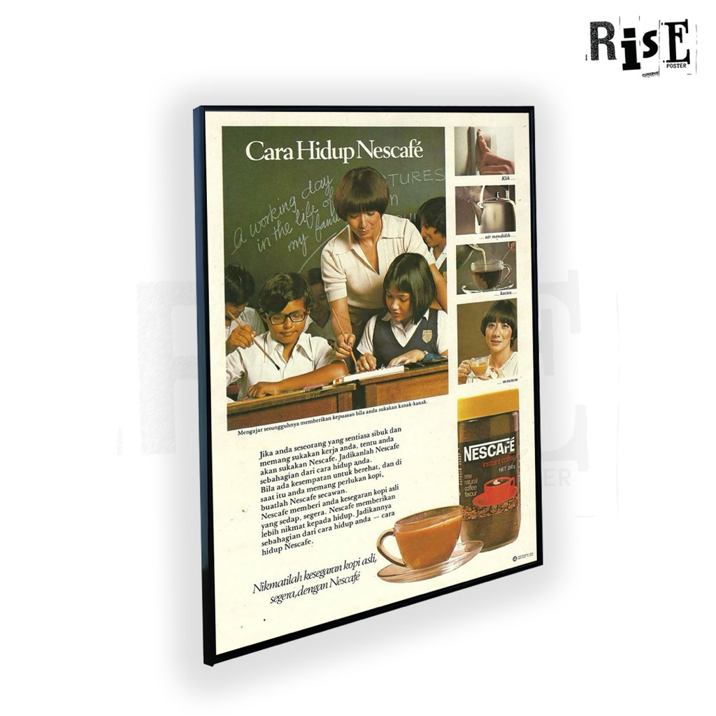 Riseposter Poster + Frame iklan jadul vintage