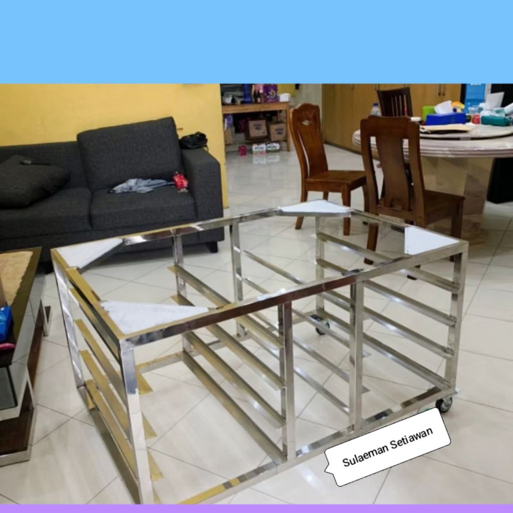 KAKI MEJA OVEN DECK Semua merk / FULL STENLIS PLUS RODA / Untuk oven deck fomac, getra crown