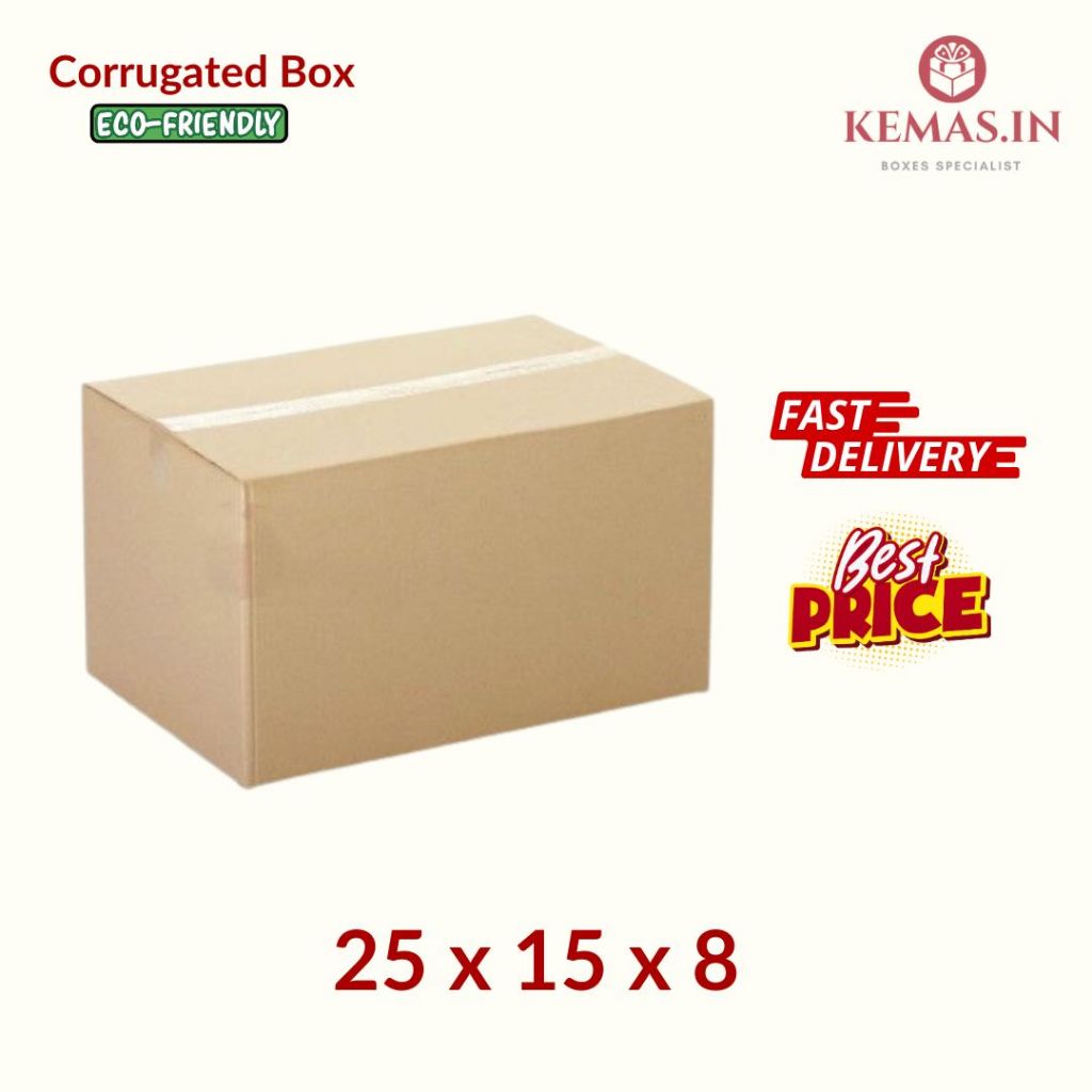 

(100 Pcs) KARDUS / KARTON BOX POLOS Uk. 25x15x8 CM