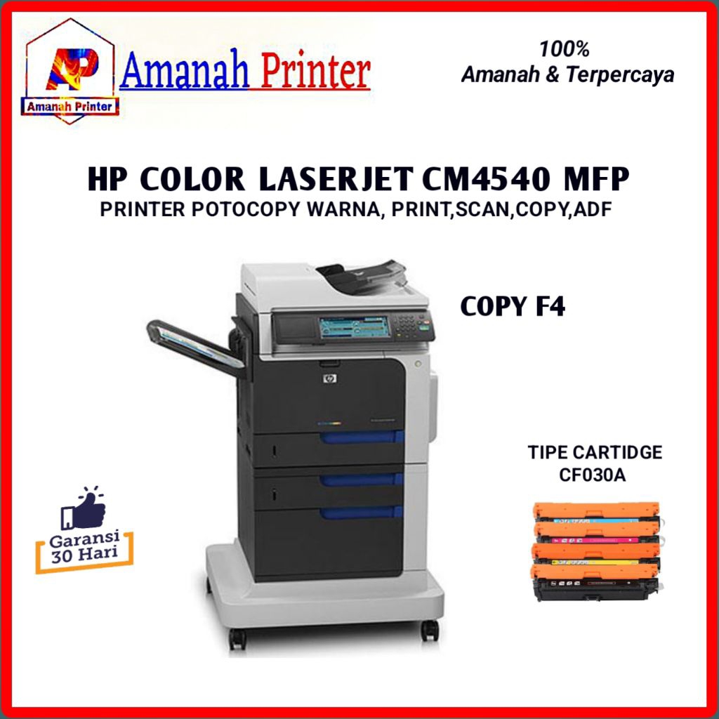 Printer hp color laserjet CM4540 mfp printer potocopy Print, Scan, Copy A4,F4